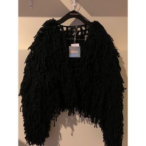 Missguided Black Shaggy Cardigan